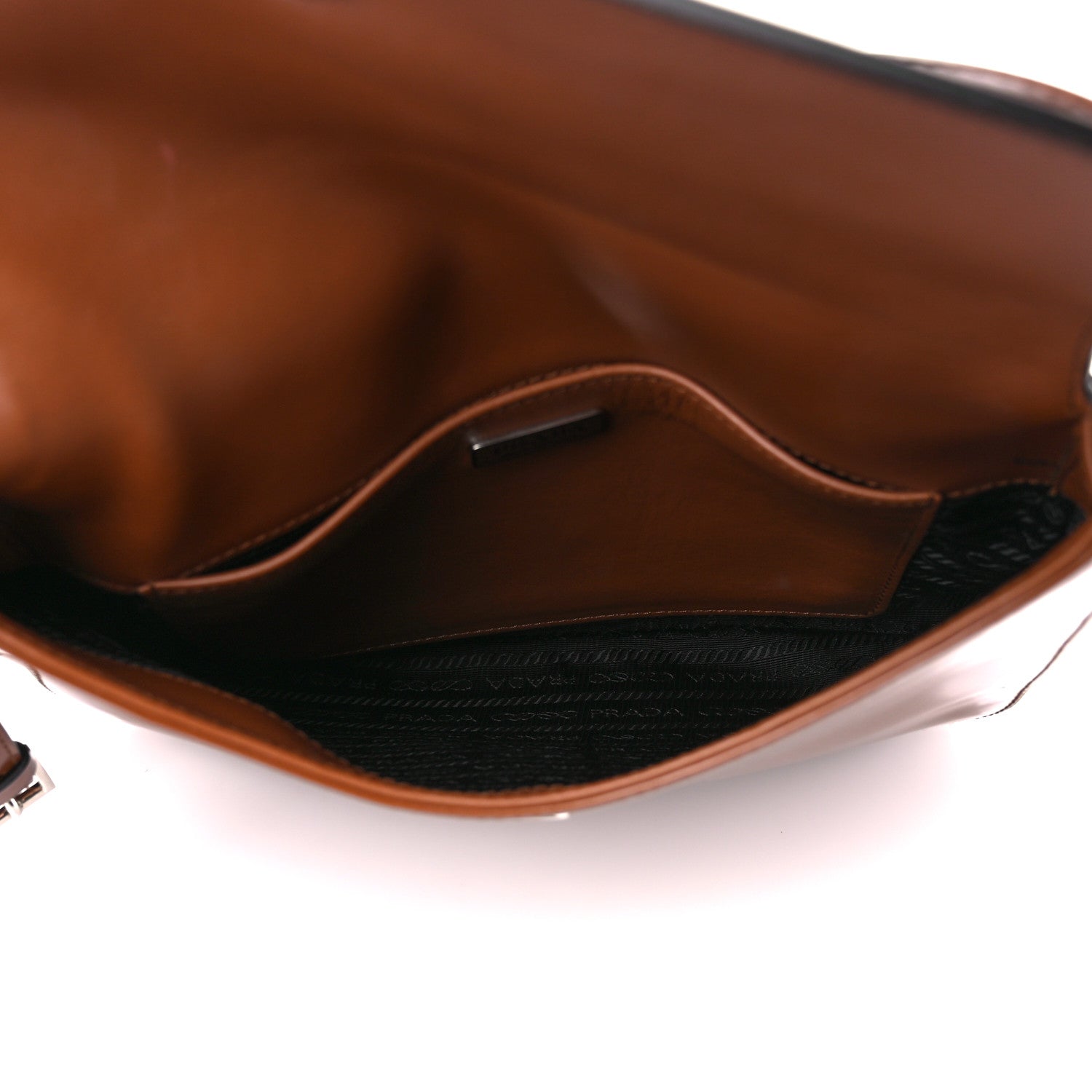 Prada Spazzolato Cleo Flap Adjustable Strap Shoulder Bag Tobacco 5 of 11