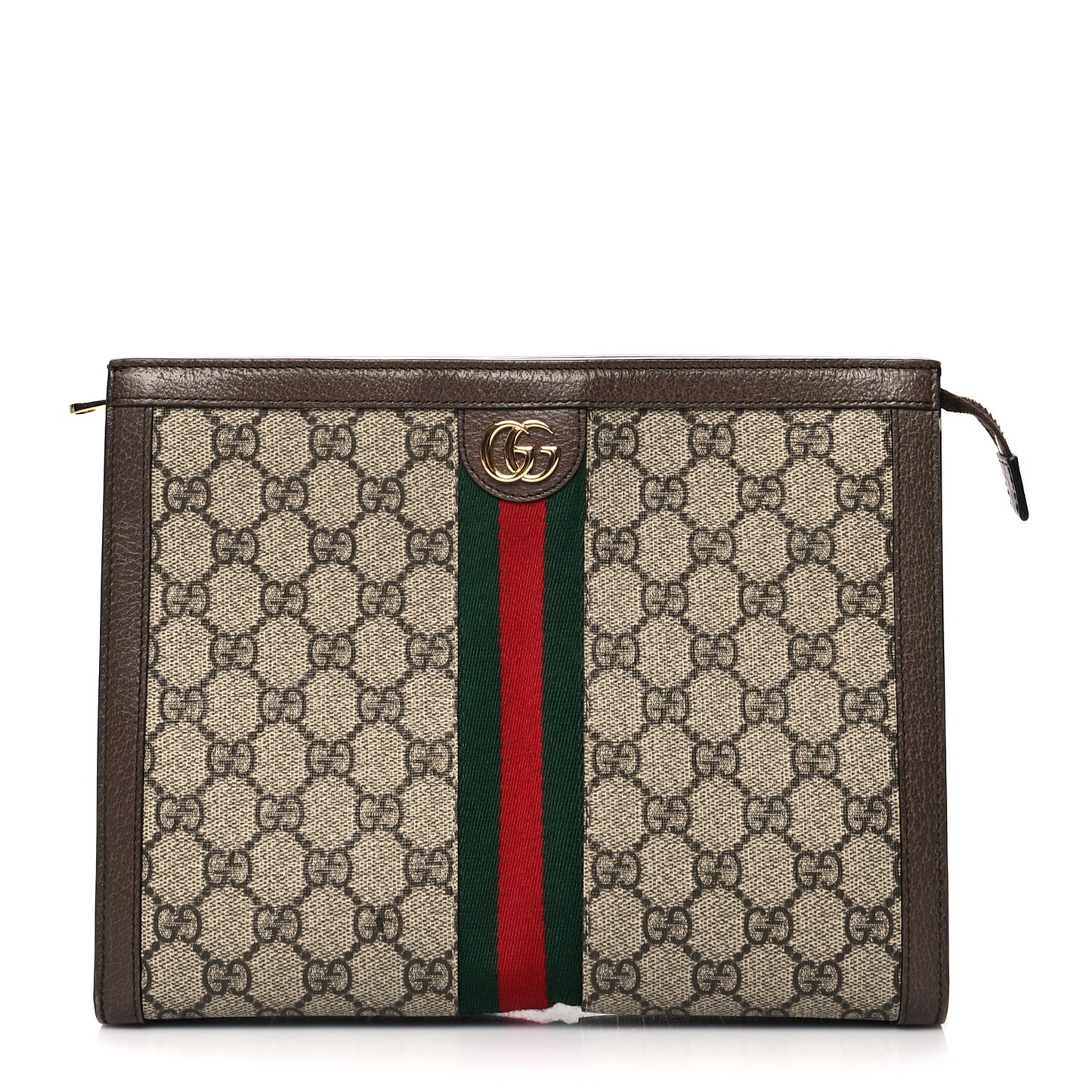 GG Supreme Monogram Web Ophidia Pouch Brown