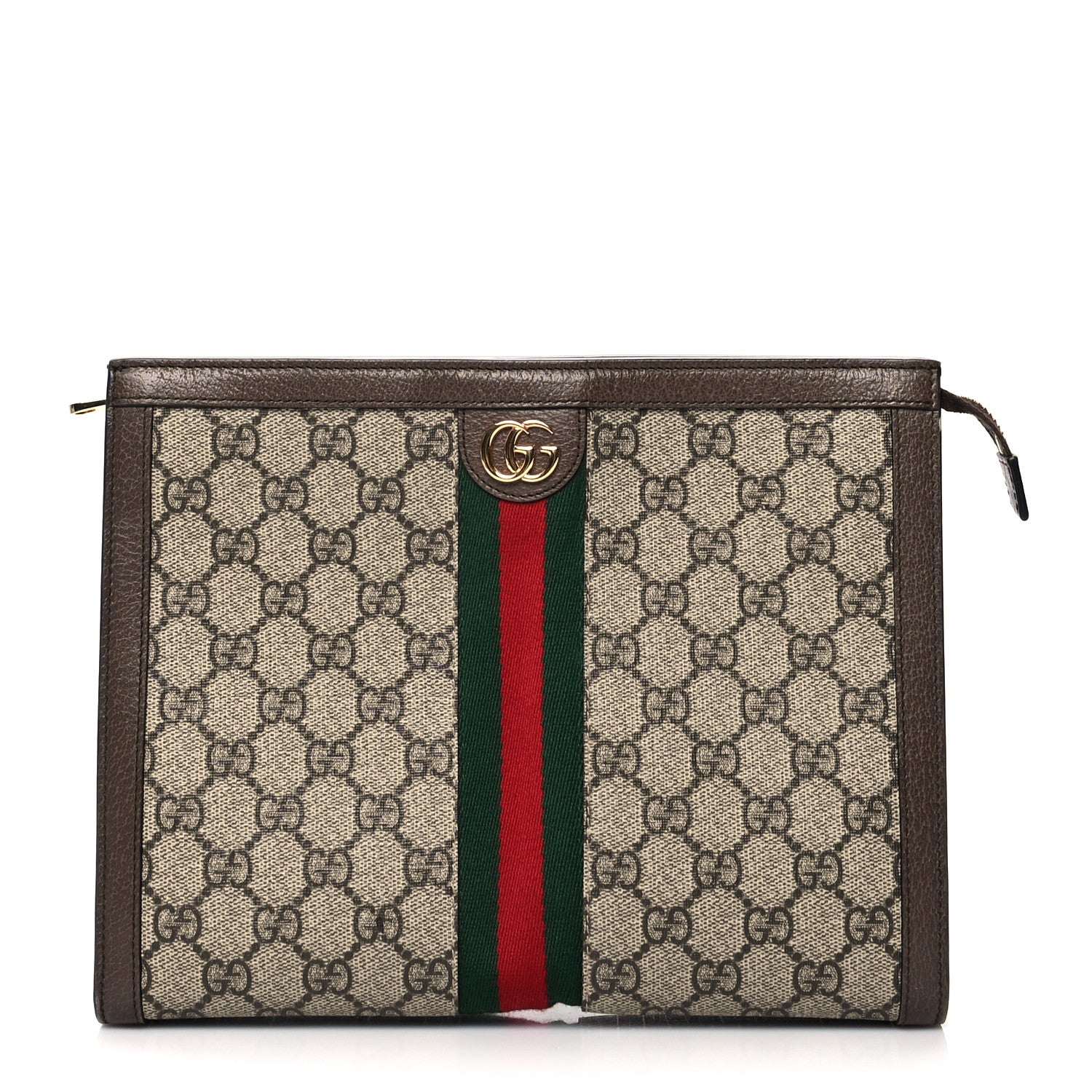 Gucci GG Supreme Monogram Web Ophidia Pouch Brown 1 of 11