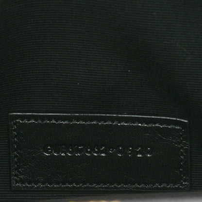 Saint Laurent Grain De Poudre Matelasse Chevron Monogram Envelope Clutch Black 7 of 7