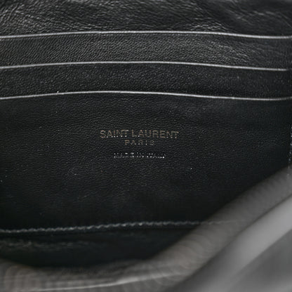 Saint Laurent Calfskin Matelasse Monochrome Monogram Mini Lou Camera Bag Black 6 of 10