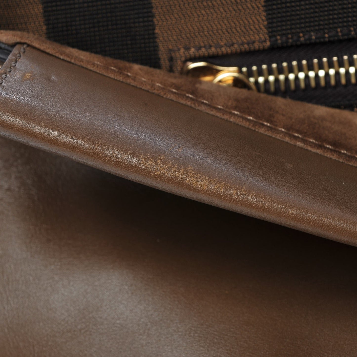 Vitello Morgan Fabric Jacquard Pequin Large Peekaboo Iconic Satchel Foresta Tobacco Black