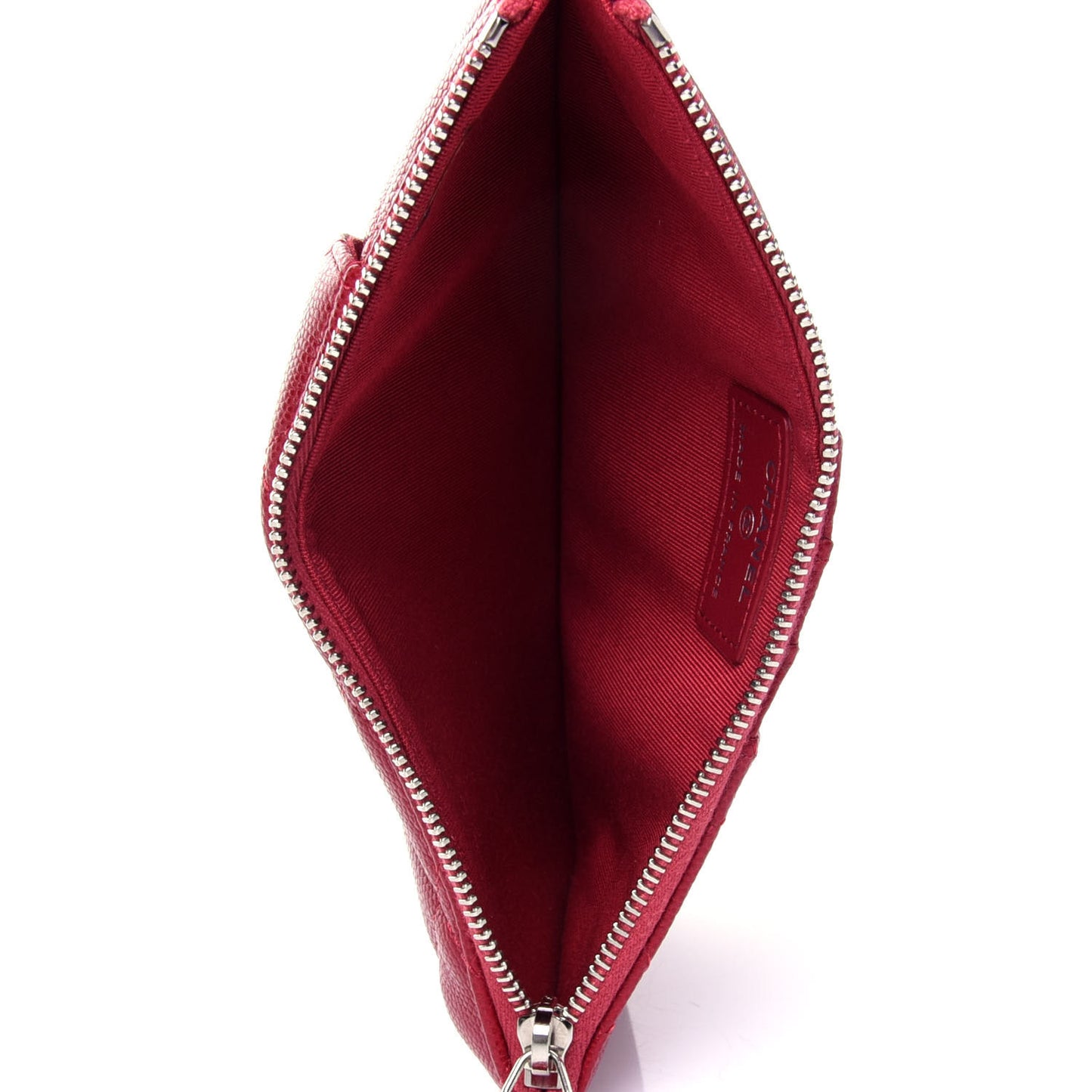 Caviar Quilted Classic Flat Wallet Pouch Red