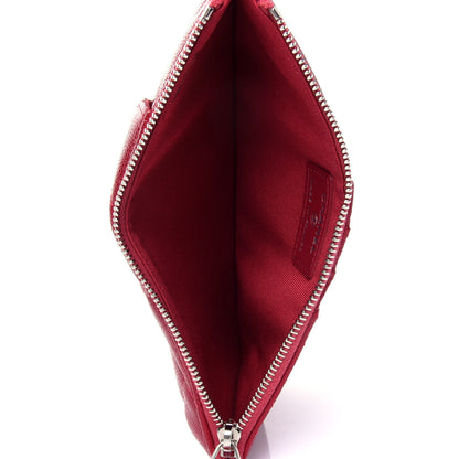 Chanel Caviar Quilted Classic Flat Wallet Pouch Red 4 of 4