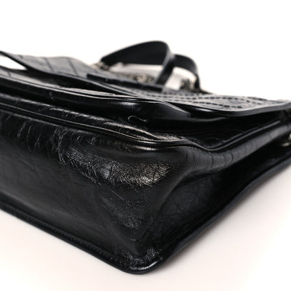 Saint Laurent Crinkled Calfskin Matelasse Monogram Medium Niki Chain Satchel Black 9 of 10