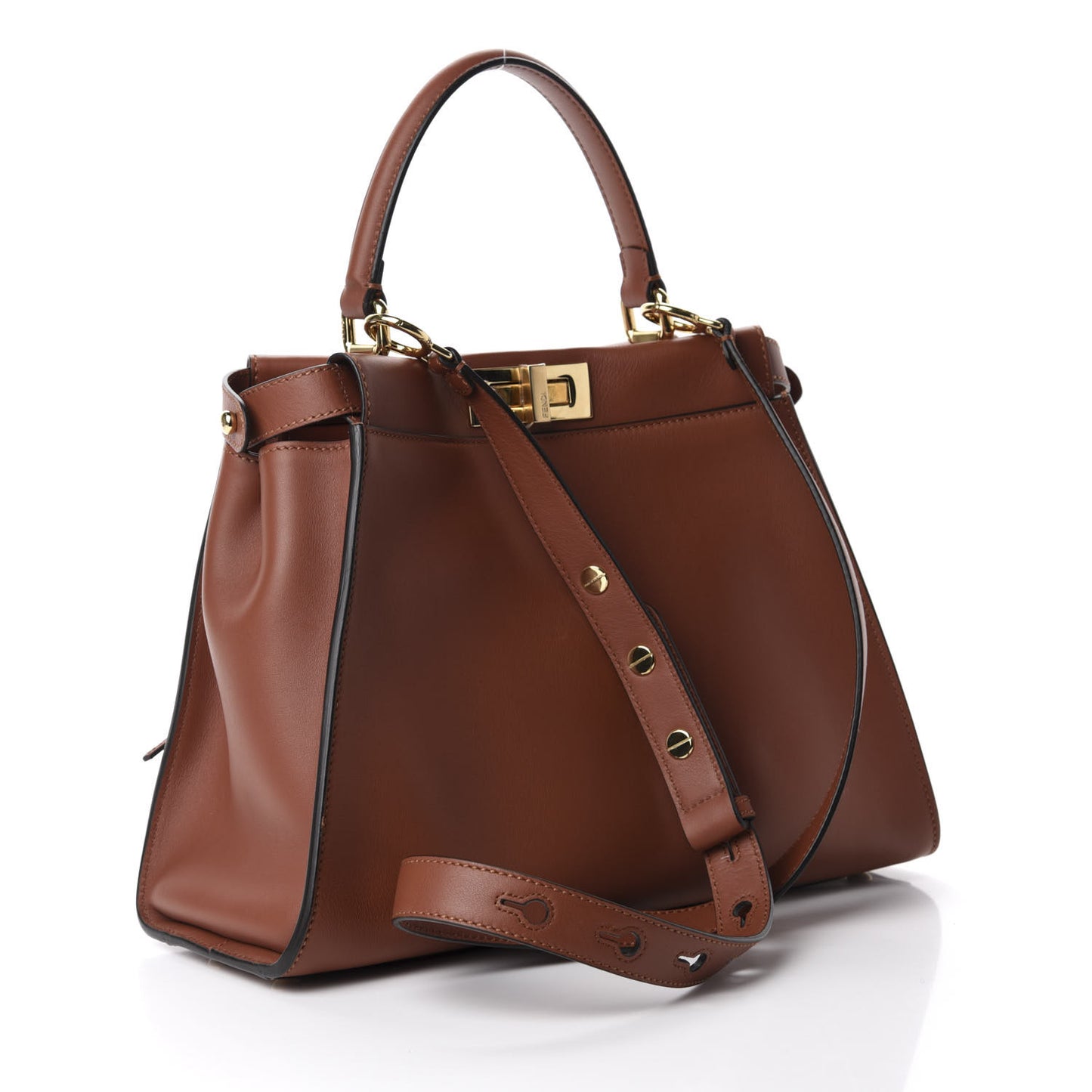 Vitello Seta Shiny Nappa Medium 3 Pocket Peekaboo Iconic Satchel Rust