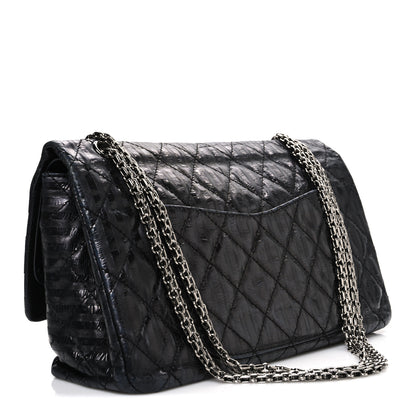 Chanel Metallic Calfskin Striped 2.55 Reissue 227 Flap Black 3 of 10