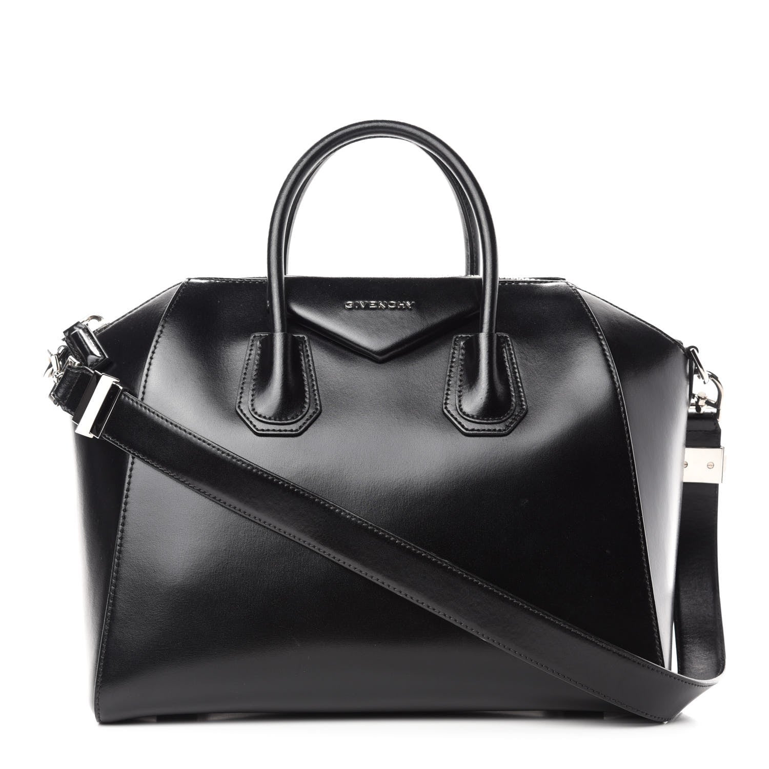 Givenchy Shiny Lord Calfskin Medium Antigona Black 1 of 11