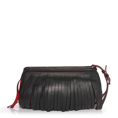 Prada Nappa Frange Wristlet Clutch Black Fuoco 1 of 13