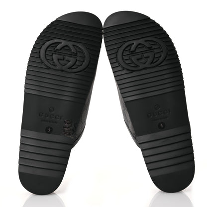 Gucci GG Supreme Monogram Granada Kid Mens Horsebit Lug Sole Mules 9 Grey Black 7 of 11