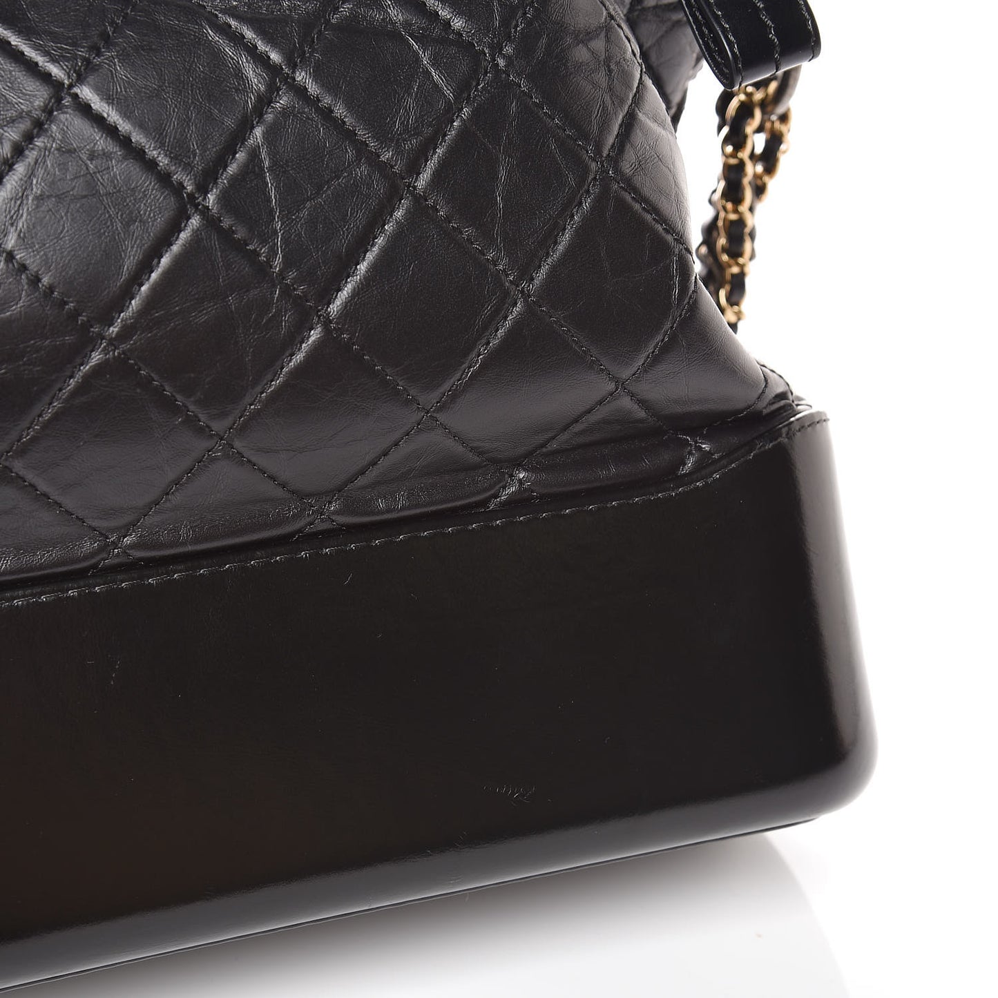 Aged Calfskin Quilted Large Gabrielle Hobo Black