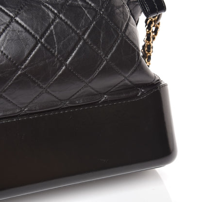 Chanel Aged Calfskin Quilted Large Gabrielle Hobo Black 13 of 18