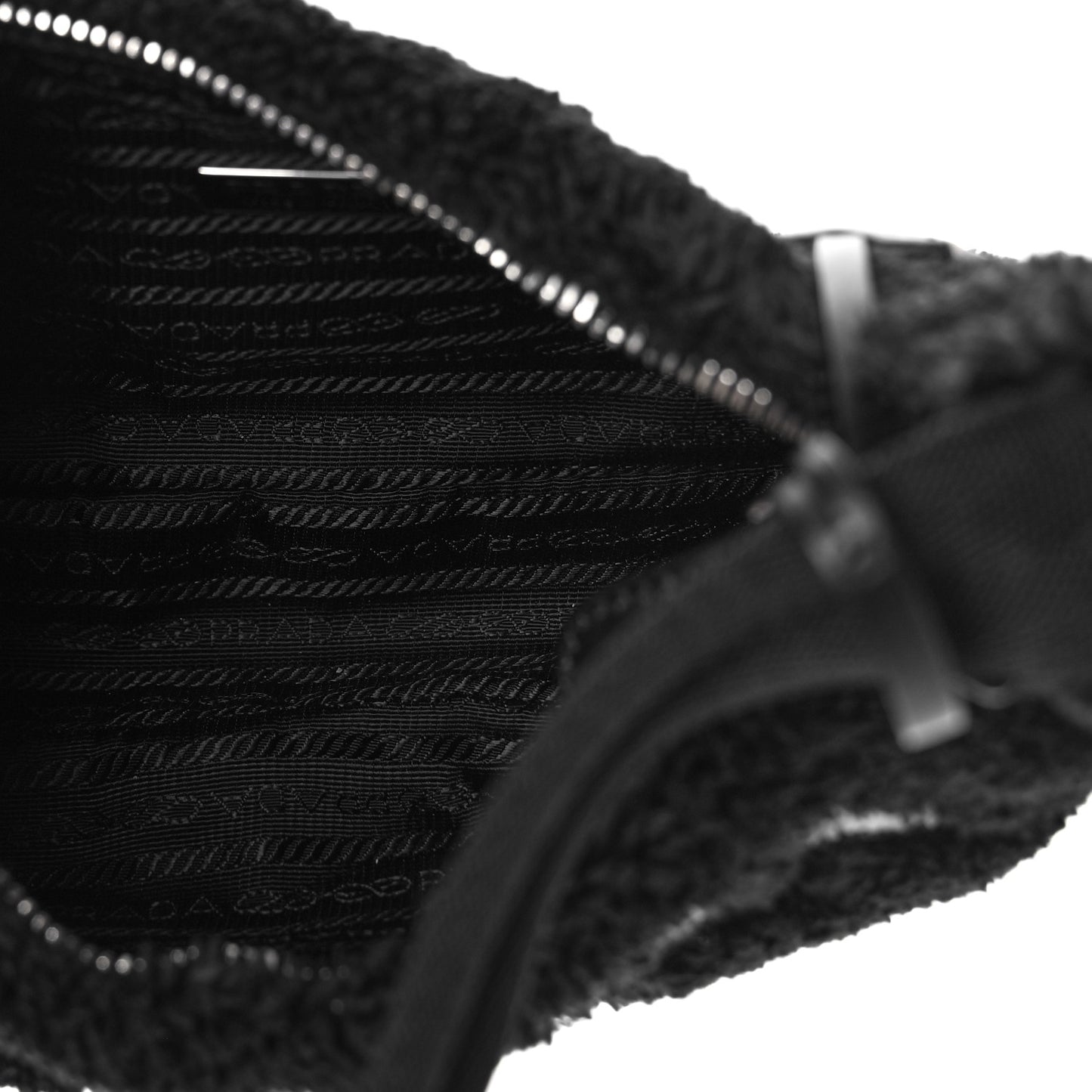 Terry Cloth Mini Re-Edition 2000 Bag Black White