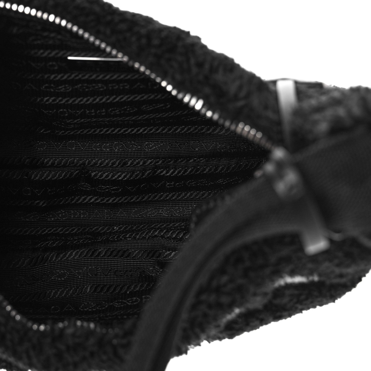 Prada Terry Cloth Mini Re-Edition 2000 Bag Black White 5 of 10
