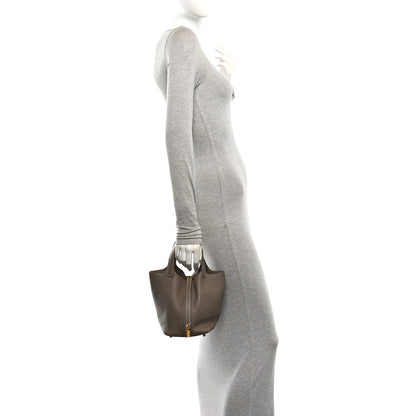 Hermes Taurillon Clemence Picotin Lock 18 PM Etoupe 2 of 10
