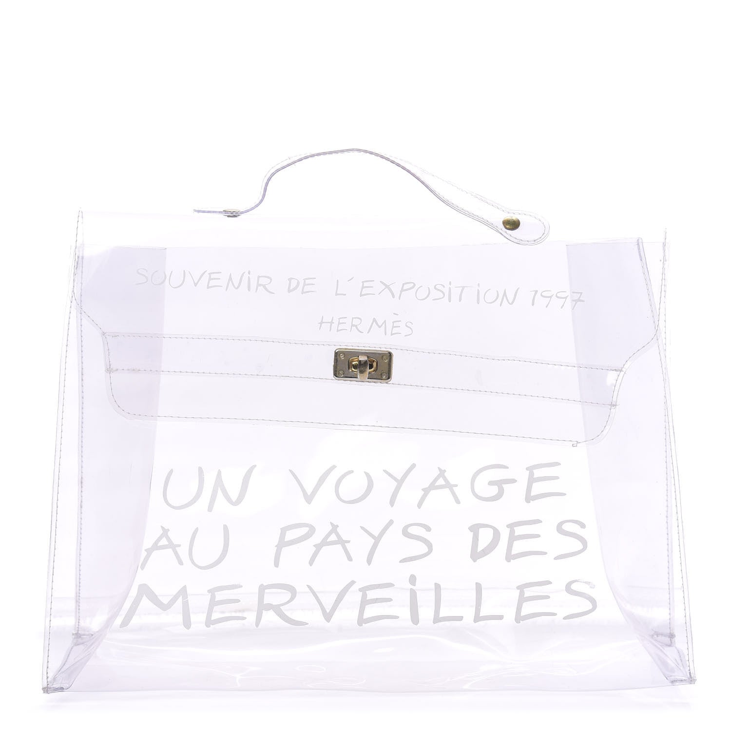 Hermes Vinyl Souvenir De L'Exposition Kelly Transparent 1 of 11