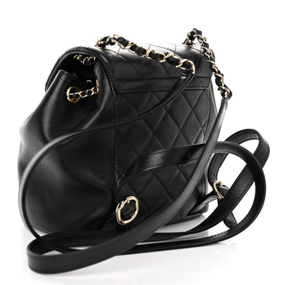 Chanel Lambskin Quilted Small Duma Drawstring Backpack Black 3 of 11