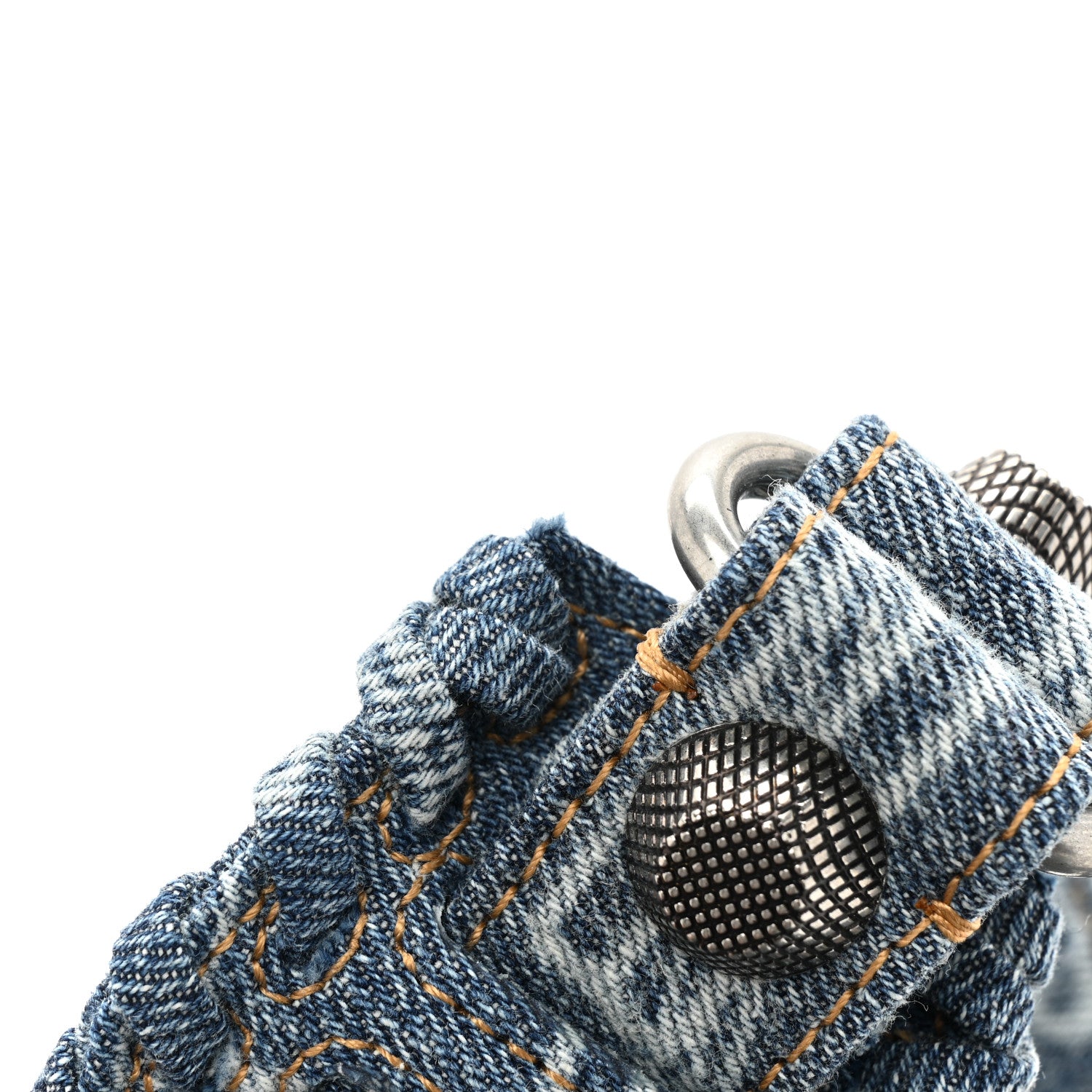 Balenciaga Bleached Denim BB Monogram Le Cagole Shoulder Bag XS Blue 12 of 13