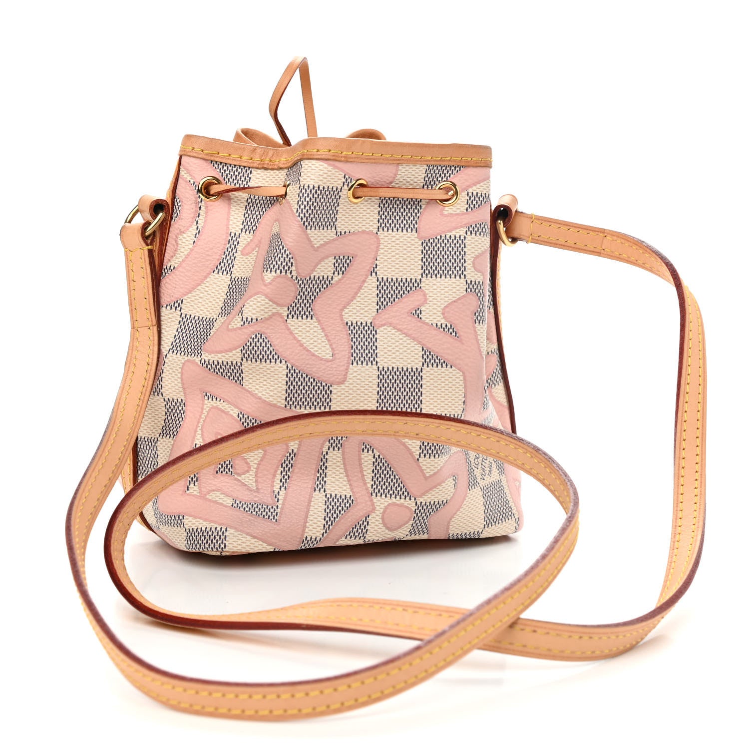 Louis Vuitton Damier Azur Tahitienne Nano Noe Rose Ballerine 3 of 9
