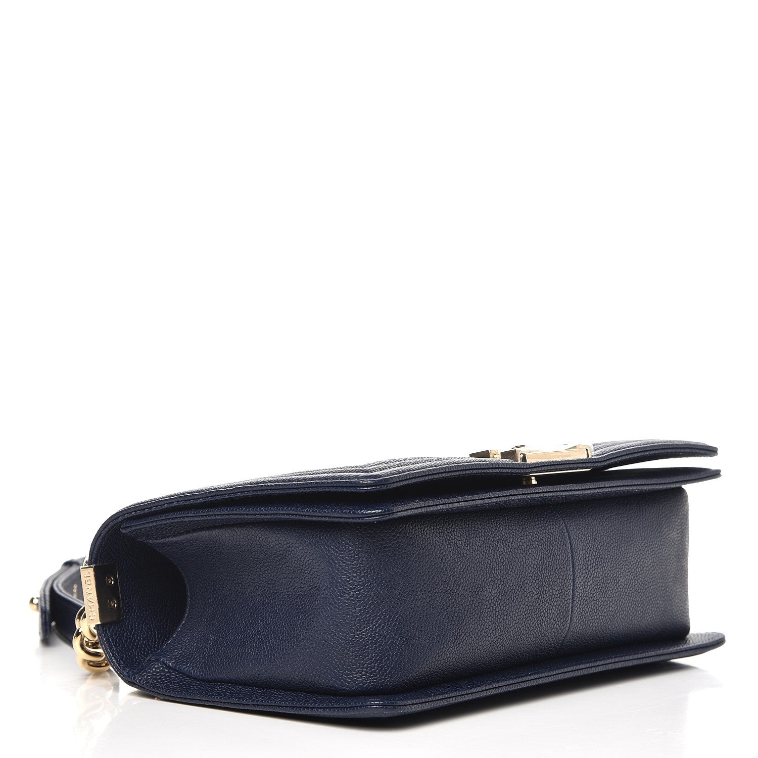 Chanel Caviar Chevron Quilted Medium Boy Flap Navy 6 of 9