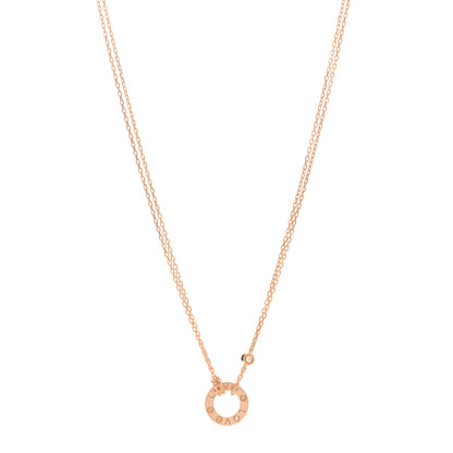 Cartier 18K Pink Gold 2 Diamond LOVE Necklace 1 of 4