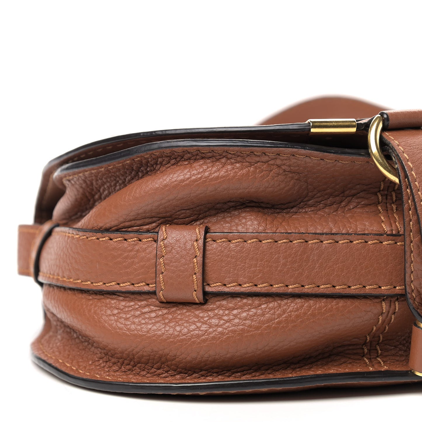 Calfskin Mini Marcie Round Crossbody Bag Tan
