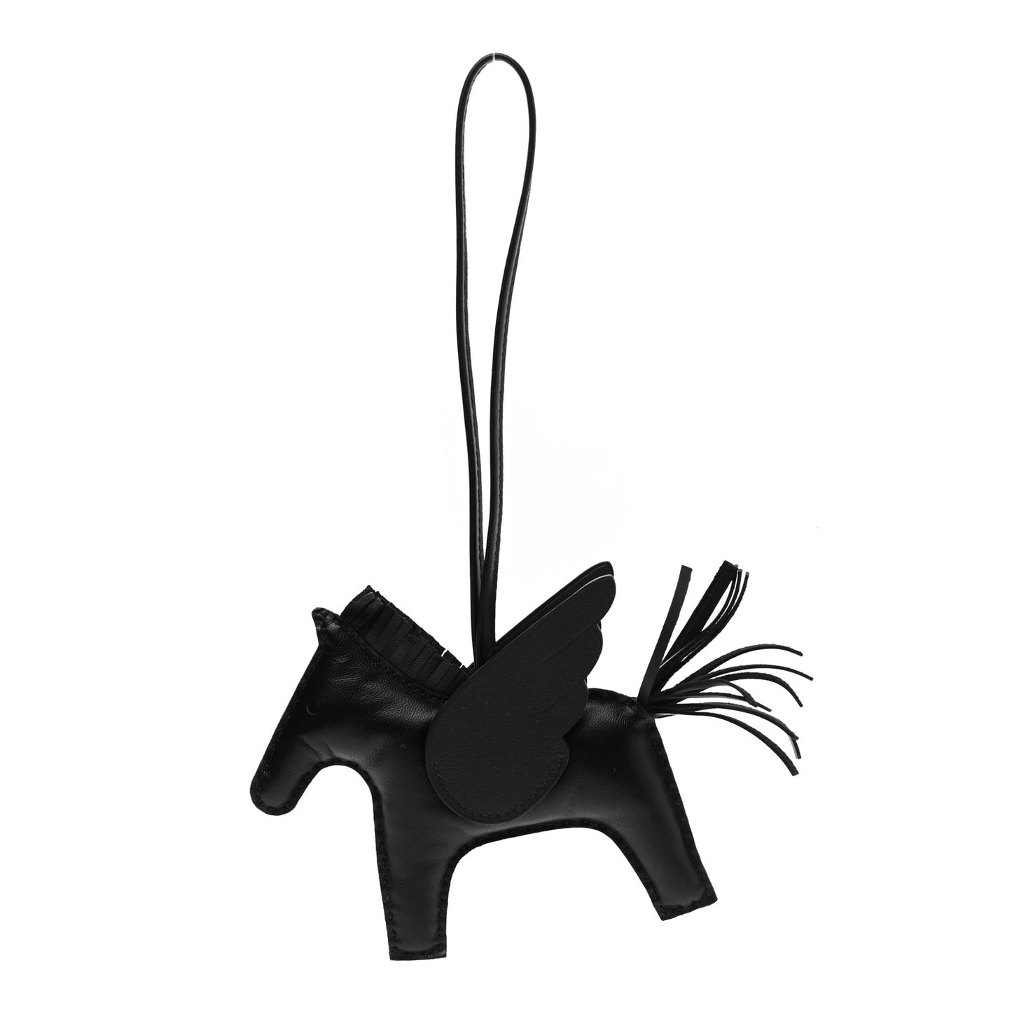 Milo Lambskin Grigri Rodeo Pegase Horse Bag Charm MM So Black