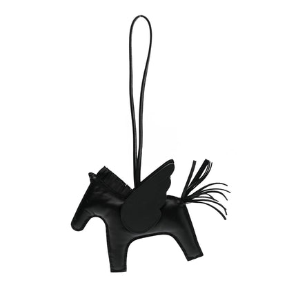 Hermes Milo Lambskin Grigri Rodeo Pegase Horse Bag Charm MM So Black 1 of 4