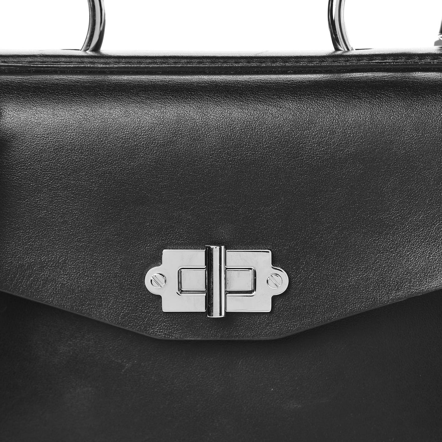 Calfskin Small Hava Top Handle Bag Black