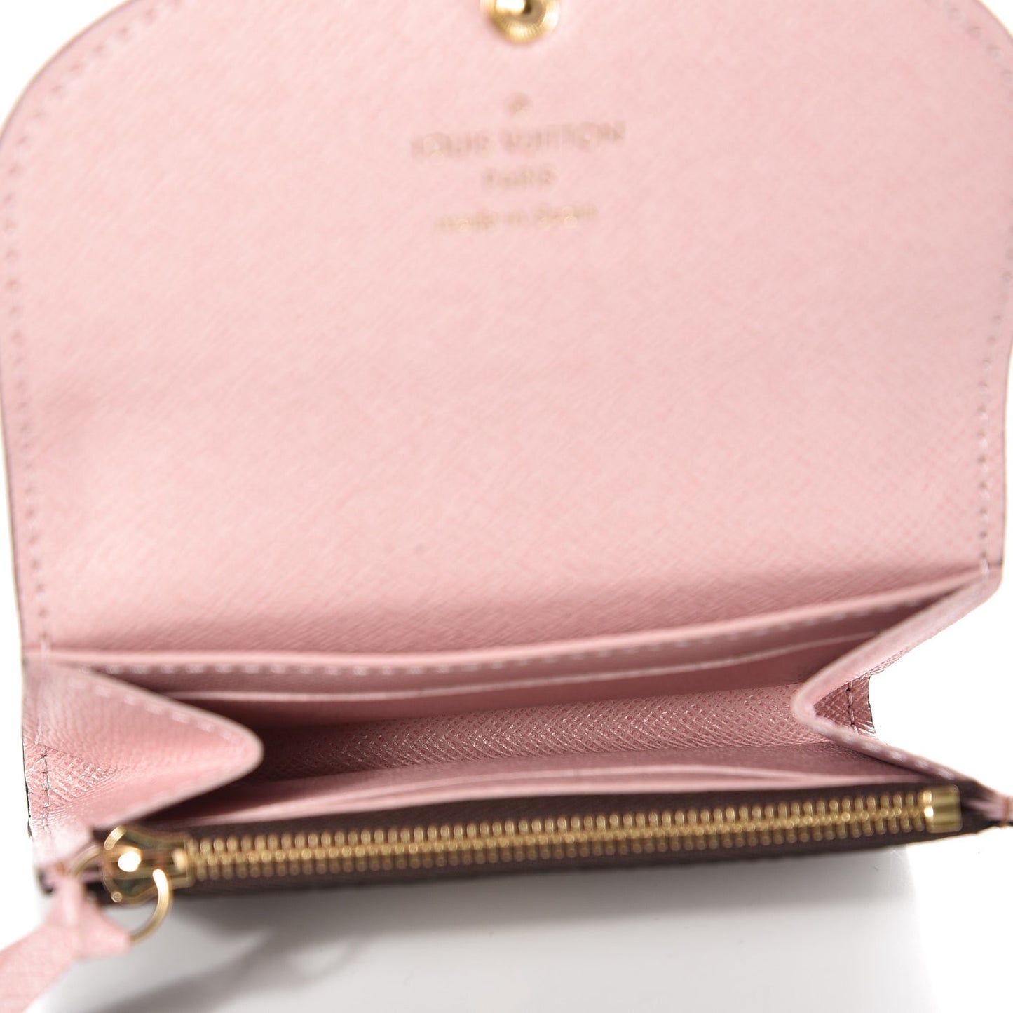 Damier Ebene Rosalie Coin Purse Rose Ballerine