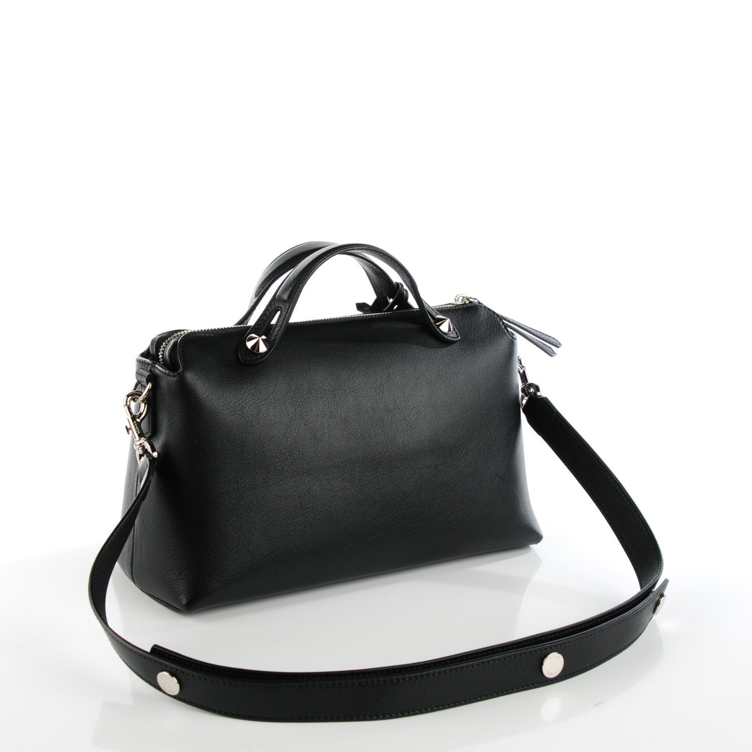 Fendi Vitello Dolce Medium By The Way Boston Bag Black 2 of 7