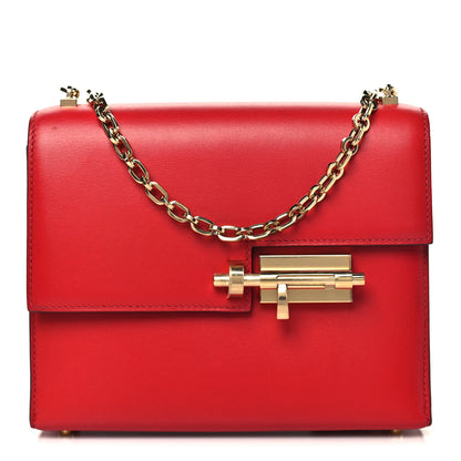 Hermes Tadelakt Mini Verrou Chaine Bag Rouge De Coeur 1 of 10