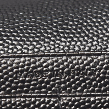 Saint Laurent Grain De Poudre Matelasse Chevron Monogram Chain Wallet Black 9 of 9
