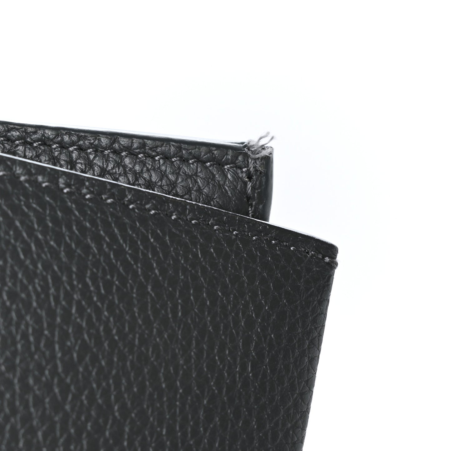 Grained Calfskin Sac De Jour Compact Wallet Fog