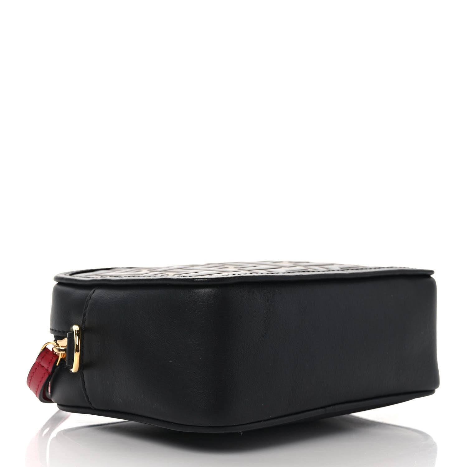Fendi Vitello Century Bi-Color FF 1974 Embossed Mini Camera Case Maya Black 4 of 9