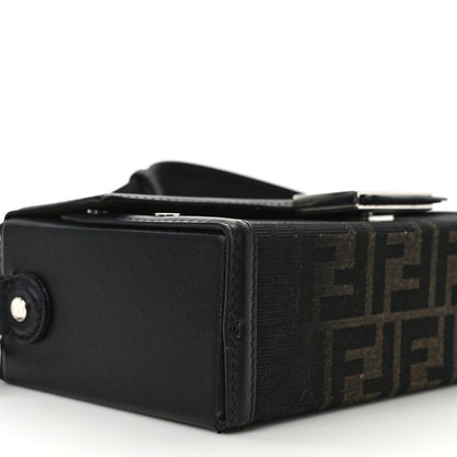 Fendi FF Eclissi Jacquard Vitello King Baguette Soft Trunk Tobacco Moro Black 8 of 12