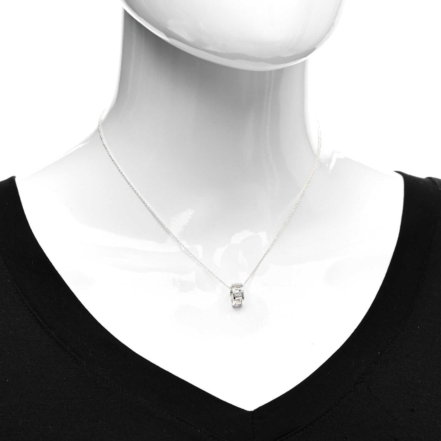 Tiffany Sterling Silver Atlas Open Pendant Necklace 2 of 4