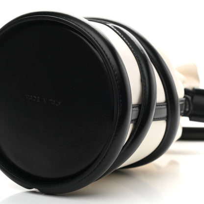 Alexander McQueen Calfskin The Soft Curve Drawstring Bag White Black 9 of 9