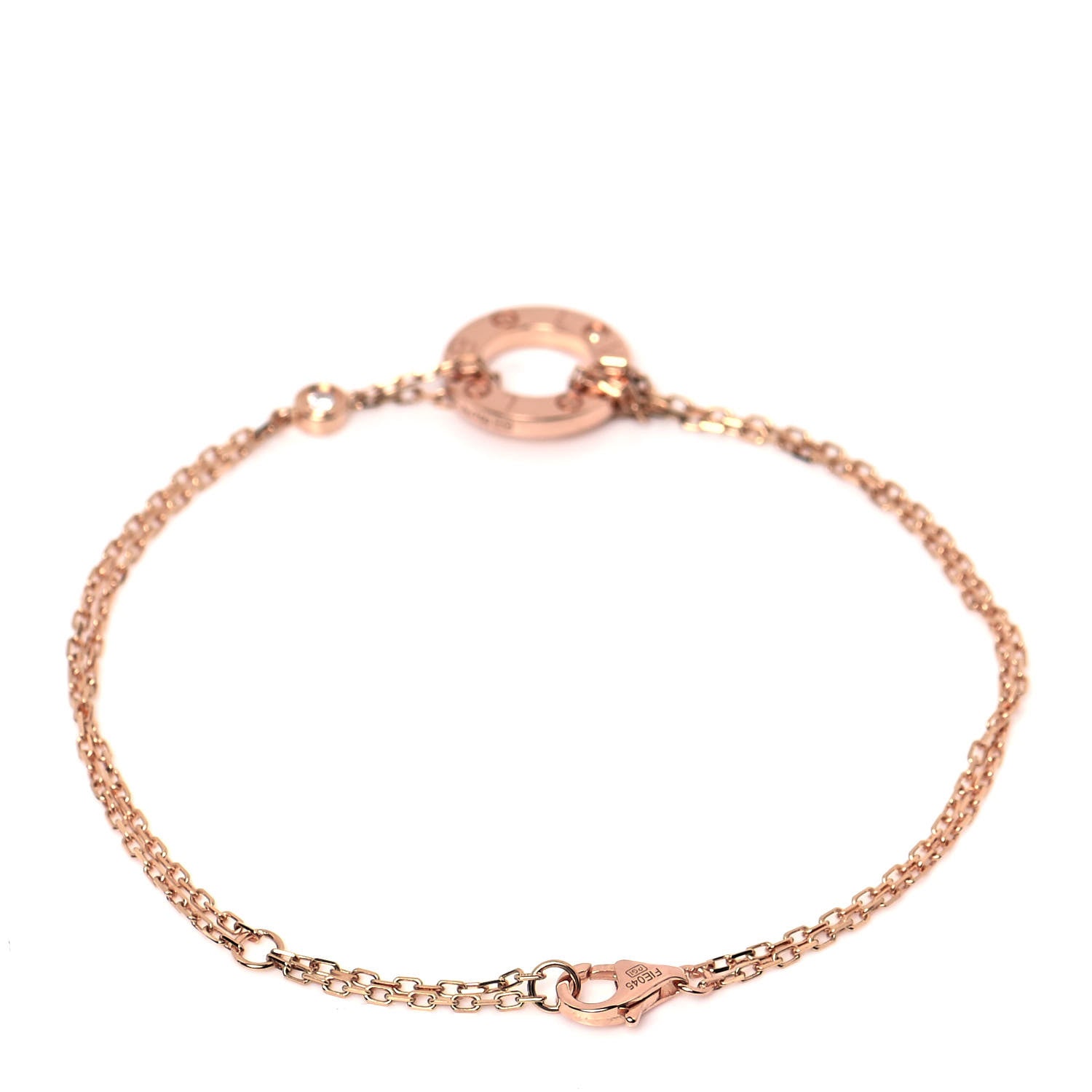 Cartier 18K Pink Gold Diamond LOVE Bracelet 3 of 5