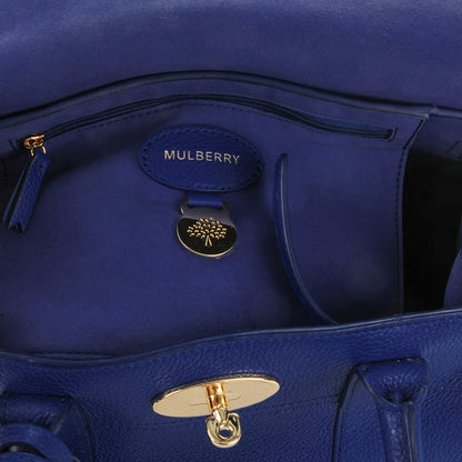 Mulberry Classic Grain Small Bayswater Satchel Neon Blue 6 of 9