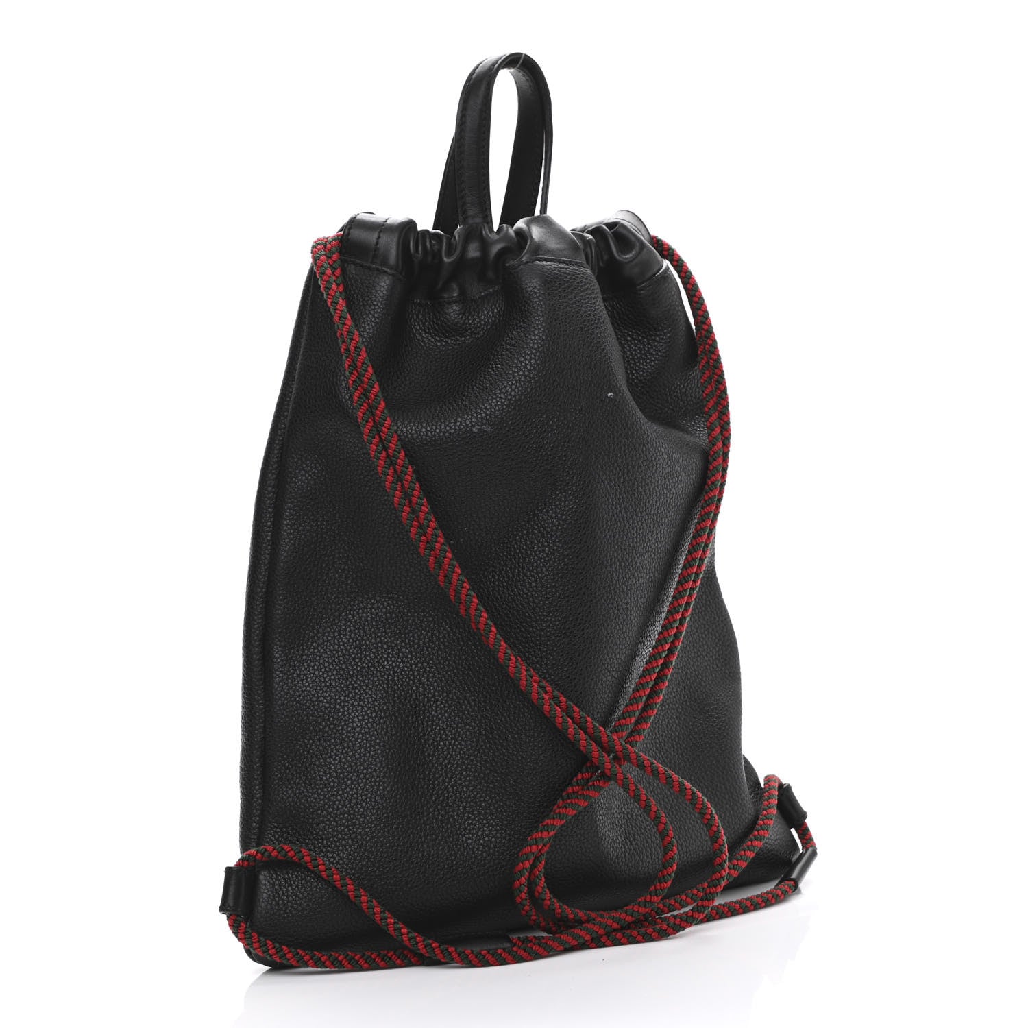 Gucci Calfskin Logo Drawstring Backpack Black 2 of 11