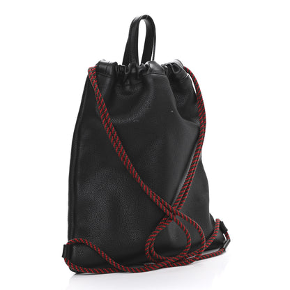 Gucci Calfskin Logo Drawstring Backpack Black 2 of 11