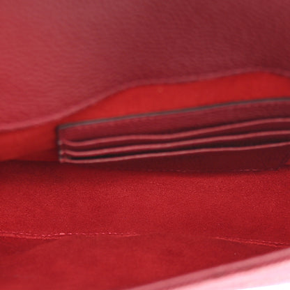 Gucci Monogram Textured Dollar Calfskin Web Mini Messenger Bag Rosso Ancora 5 of 10