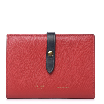 Celine Grained Calfskin Medium Multifunction Strap Wallet Coquelicot 1 of 9