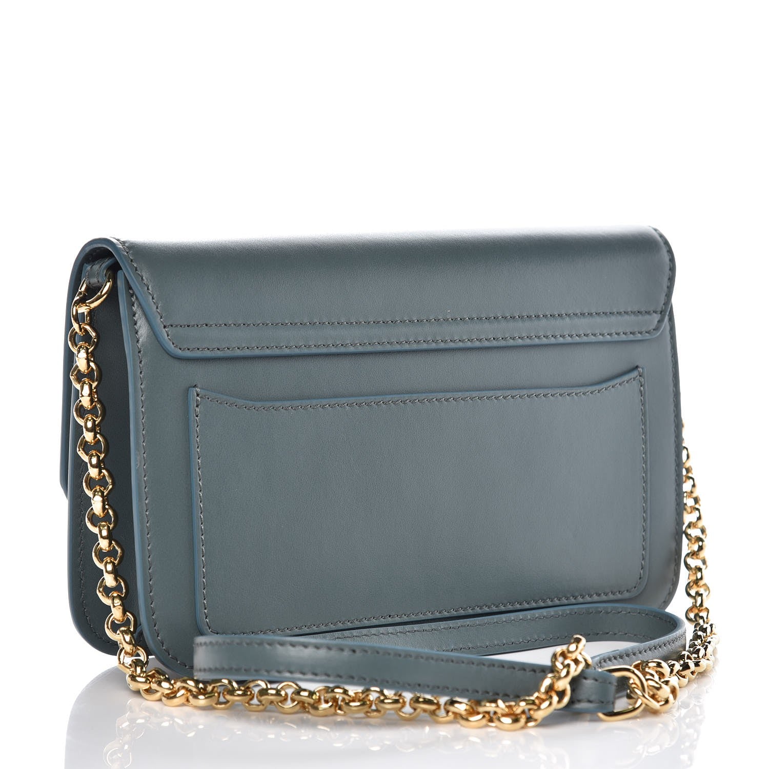 Chloe Calfskin Suede C Clutch With Chain Cloudy Blue 3 of 8