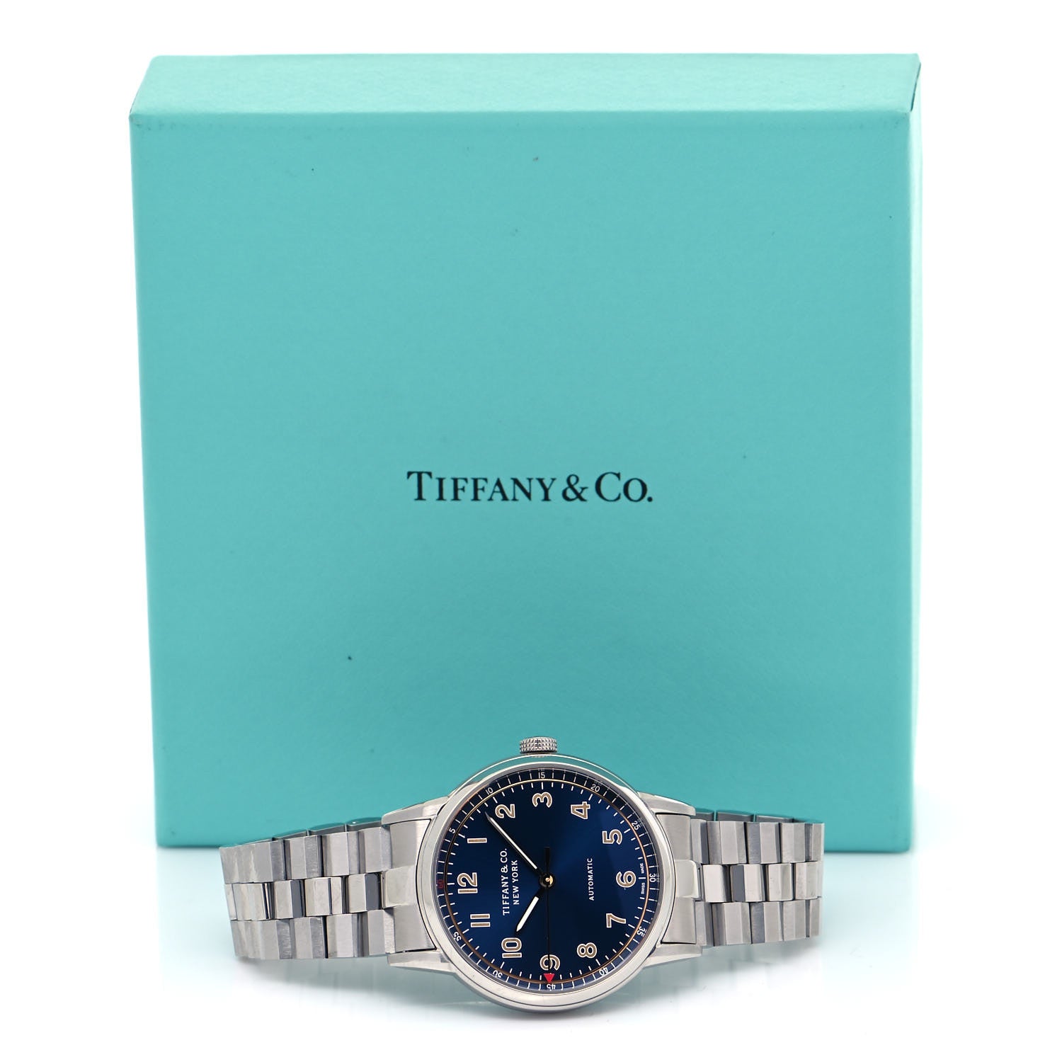 Tiffany Stainless Steel 34mm CT60 3-Hand Automatic Watch Blue 5 of 5