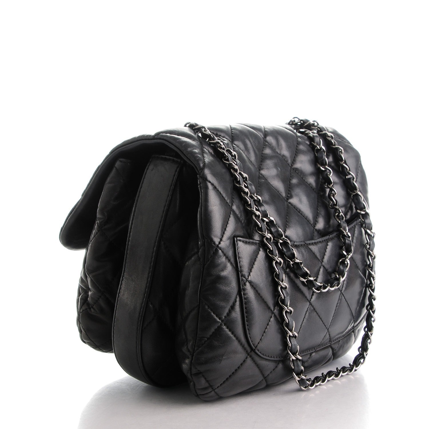Chanel Lambskin Quilted 3 Large Flap Black 3 of 8