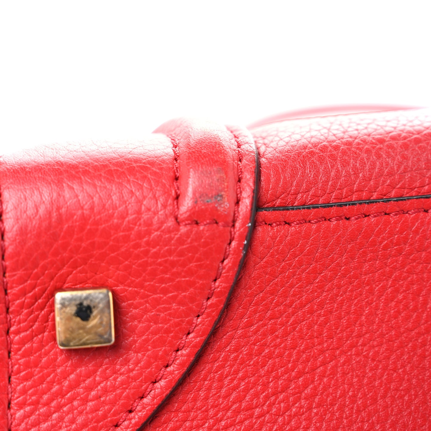 Drummed Calfskin Mini Luggage Coquelicot