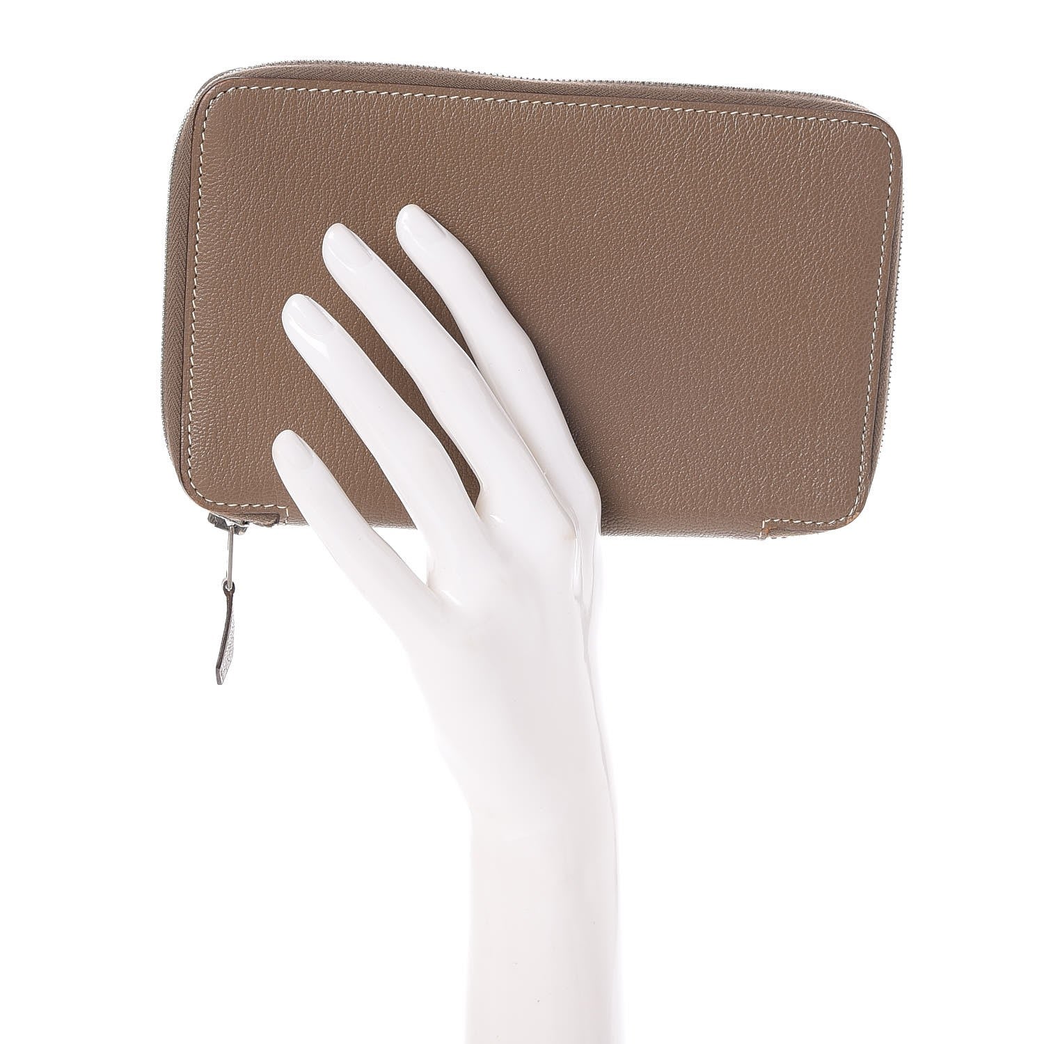 Hermes Chevre Mysore Vision II Zip Agenda Etoupe 2 of 7