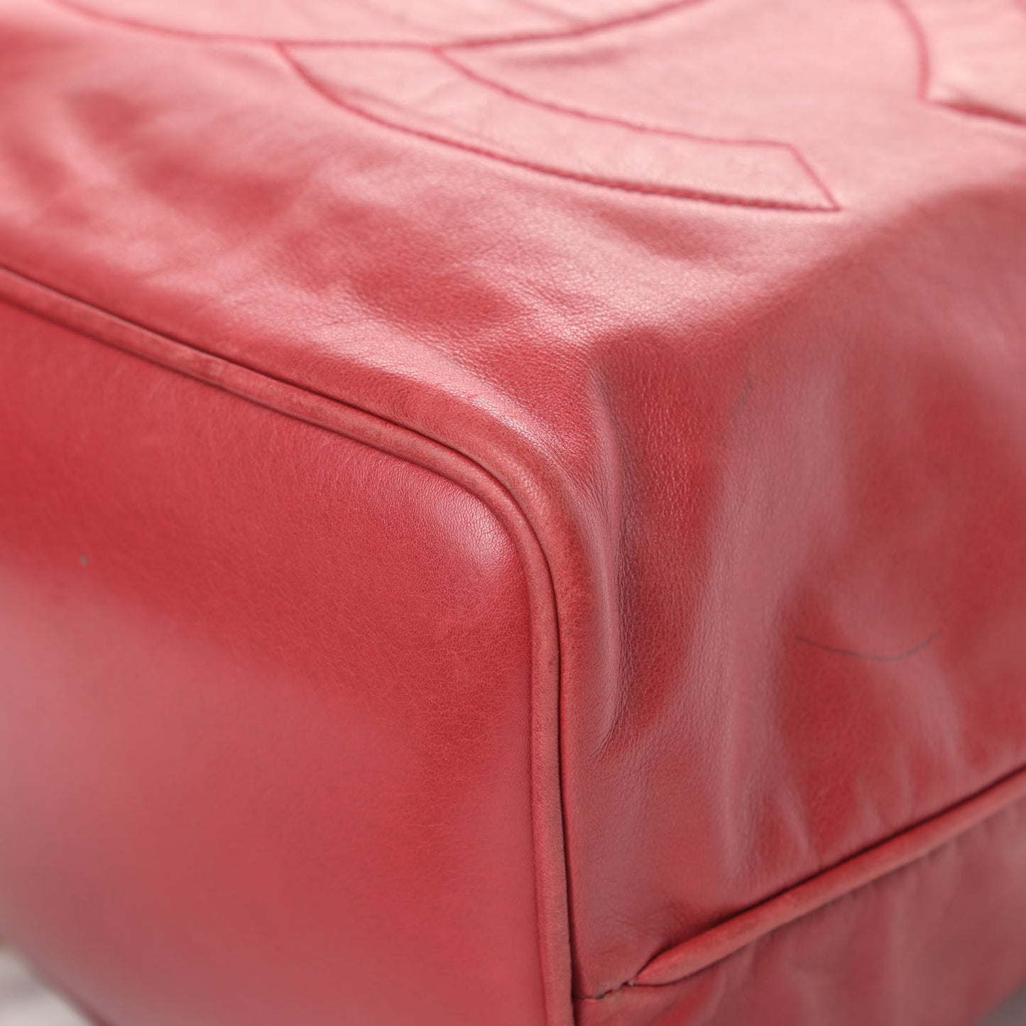 Lambskin CC Drawstring Backpack Red